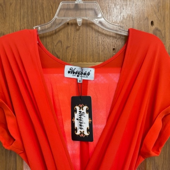 NWT MEGHAN LA Jasmine Maxi Wrap Dress Red READ - Picture 4 of 13
